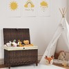 Honjourai Wicker Storage Basket with Lid,Rattan Shelf Basket with Removable