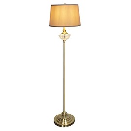 Dale Tiffany GF20307 Kayla Crystal Floor Lamp, Golden Antique Brass Multicolor