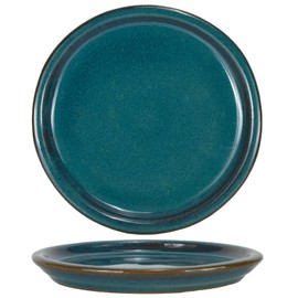 W&W Ceramic Plant Saucer - Plant Trays for Indoor Pots (Teal, 8 inches, 2 Packs)