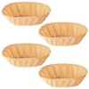 [Set Of 4] 23cm Oval Light Brown Poly-Rattan Basket