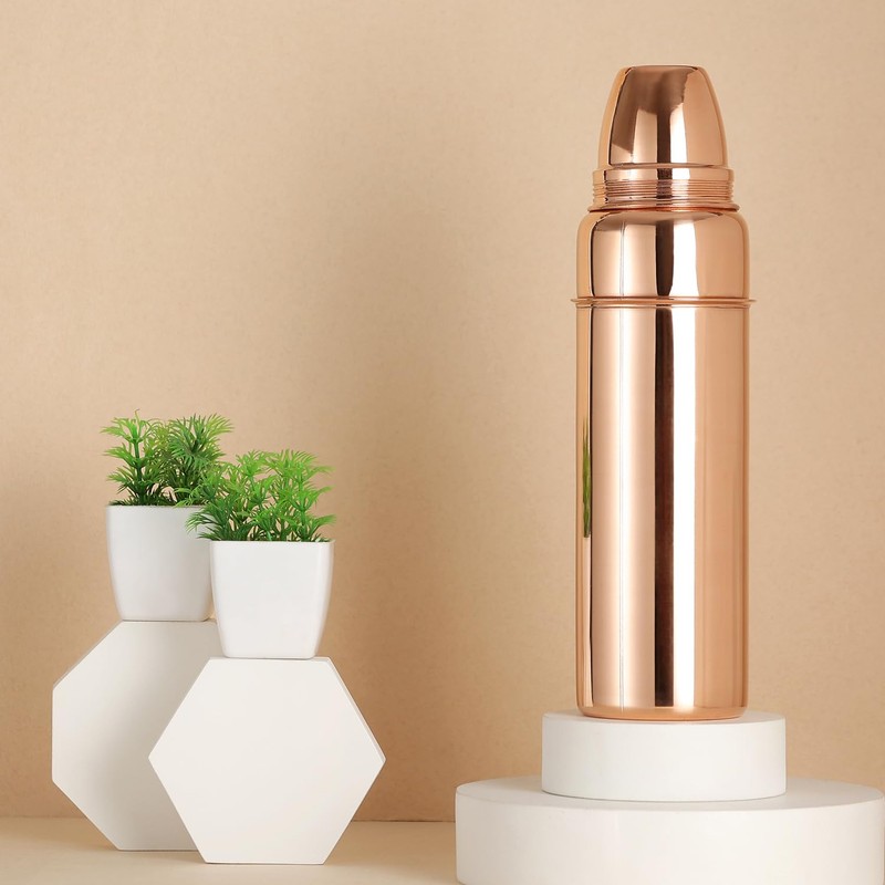 ANCIENTIMPEX Ancient Impex Traveller's Pure Copper Water Bottle with Cup