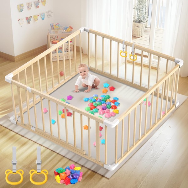 Abdtech Baby Wooden Playpen for Toddler and Babies - 43