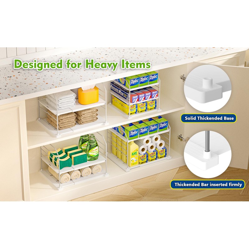 EVERIE Extendable 3-Tier Holder for Heavy Items, Jars, Bottles, Cans,