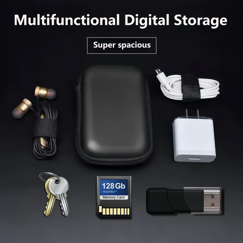 2.5 Inch External Hard Drive Case Shockproof Hard Shell Black