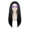 ESUNO Black Rocker Wig Long Black Wig Rock Star Costumes
