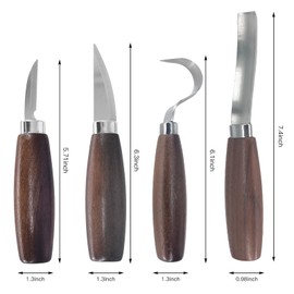 Flonsa Wood Carving Kit, 8 Pcs Wood Carving Tools with Gloves and Storage Bag Professional Whittling Knife Kit for Adults Wood Carving DIY