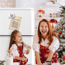 TRIOSK Fridge Magnets 3D Illusion Christmas Magnet Cat with Saying Merry Christmas Magnet Cat Motif Gift Funny for Cat Lovers Fridge Strong Square Large 85 x 55 mm Blue