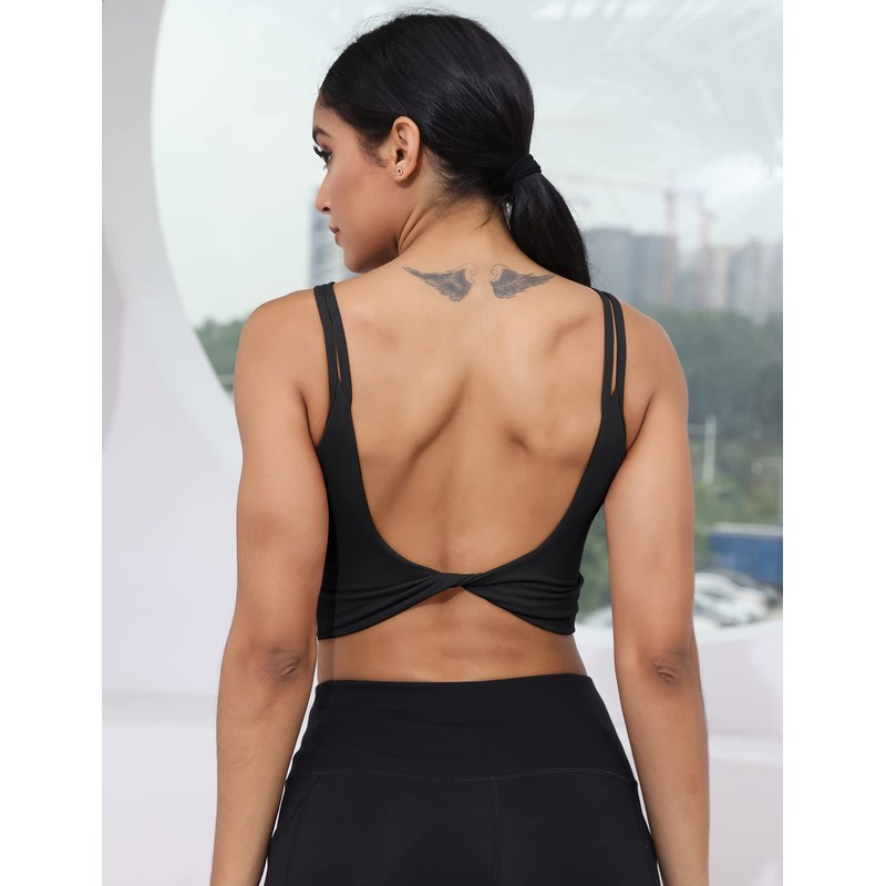 LUYAA - Brasier deportivo para mujer, sin espalda, acolchado, para