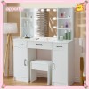 Yamissi White Makeup Vanity Table Set with 10 LED Mirror