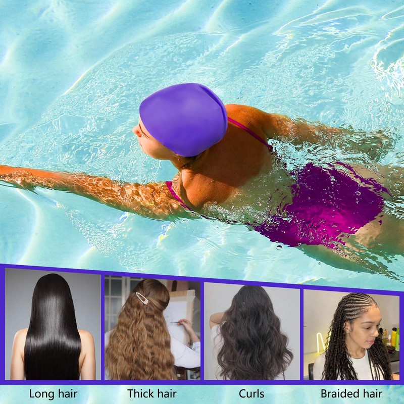 Purple Oversized Swimming Cap - English Long Bag, Extra Large