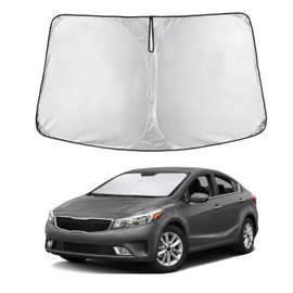 EcoNour Windshield Sunshade Compatible for Kia Forte 2019-2024 2025-240T Polyester Material Cars Sun Visor Reflector Blocks UV Rays - Foldable Sunshade Interior Protection Accessories