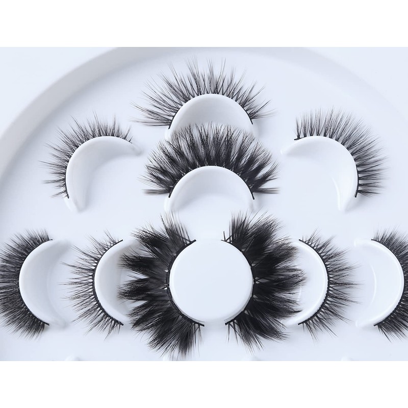 7 Pairs of 3D False Eyelashes, 6D Natural Thick Handmade