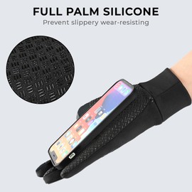 FDX Full Finger Winter Cycling Gloves, Breathable, Water Resistant, Windproof, Touchscreen, Anti-Slip Silicon Printing - Thermal, Warm Men Women, Racing, MTB, Running, Riding, Hiking Black-X-Large