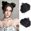 mdgfge Space Bun Hair Pieces, 2 Pcs Mini Claw Clip