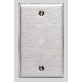 Leviton 84013-40 1-Gang .312-Inch Hole Device Telephone/Cable Wallplate, Box Mount, Stainless Steel