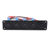 5 Gang Rocker Switch Panel, 12V-24V Boat LED Switch Panel,