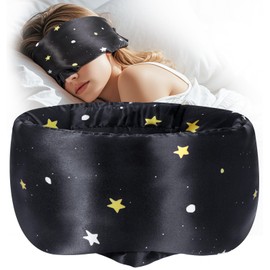 MUSICOZY Silk Sleep Mask for Women Men, Ultra-Soft Mulberry Silk Eye Mask with Adjustable Velcro Strap, Breathable Sleep Mask for Total Darkness, Perfect for Travel, Naps & Nighttime Rest