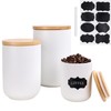 ZEBERBO Kitchen Canisters Set with Airtight Bamboo Lid, Ceramic Canister