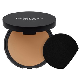 bareMinerals Barepro 24HR Skin-Perfecting Powder Foundation, Matte Pressed Powder Foundation Full Coverage with Plant-Based Squalene, Oil Control, Vegan - Medium Deep 40 Warm
