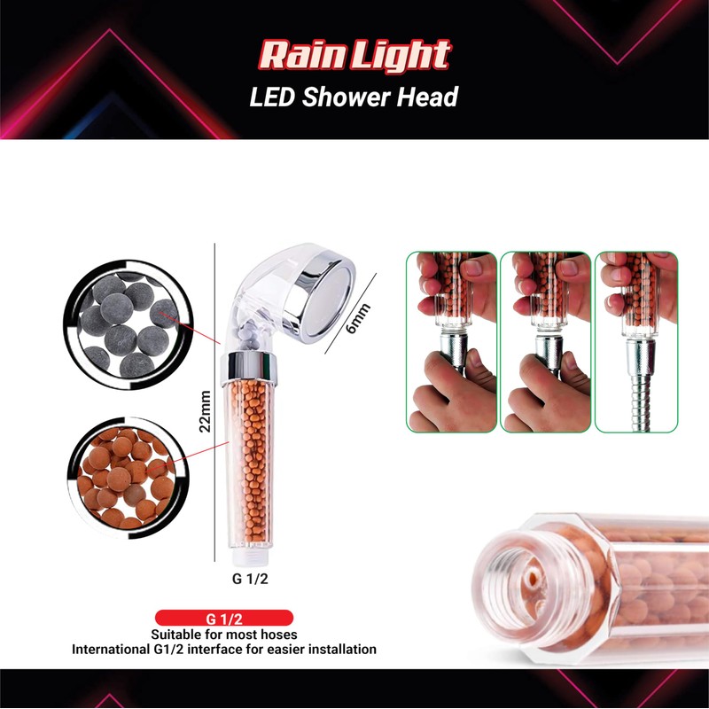 RainLight LED Shower Head: Experience a Spa-Like Shower with Vibrant