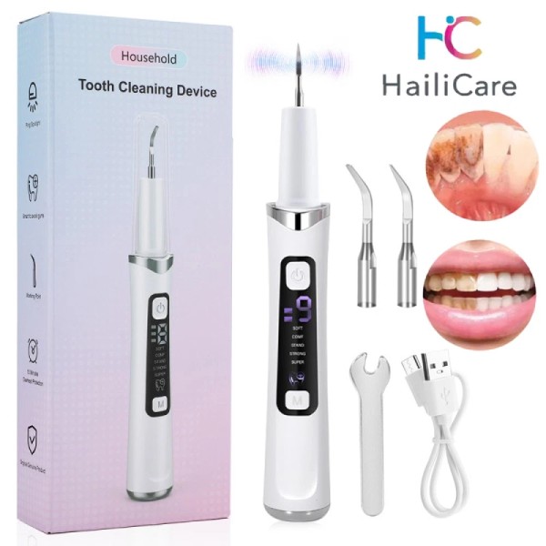 Hailicare Ultrasonic Tooth Cleaner Electric Dental Calculus Remover Tartar Scaler