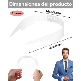 Varillas Para Cuello De Camisa, 2 Piezas Transparentes, Soporte Rígido Para Cuellos De Camisa, Ideal Para Oficina, Reuniones Y Eventos Formales, Material Plástico Resistente