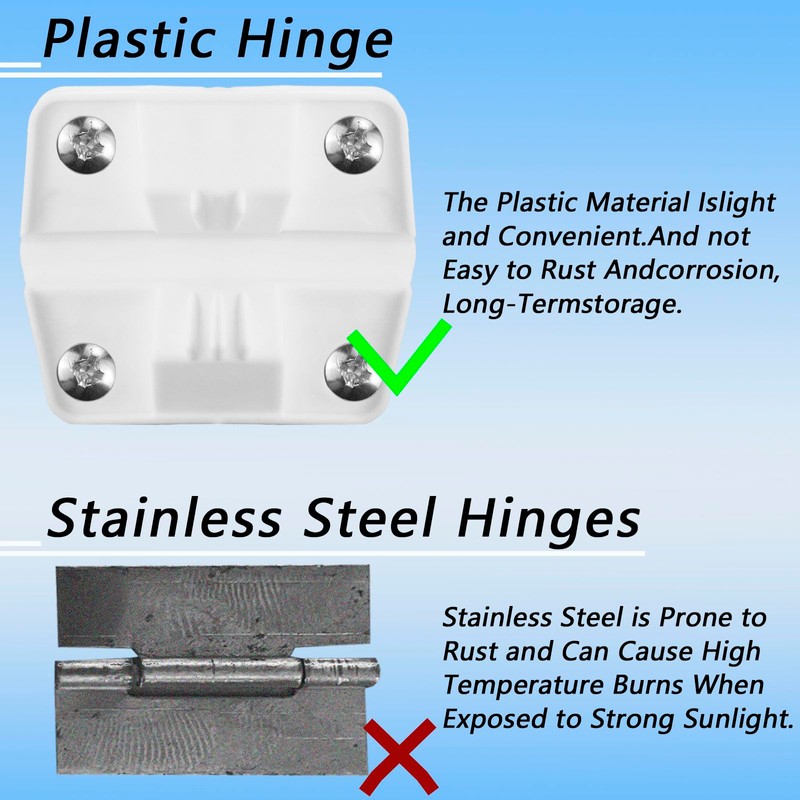 4 Set Cooler Plastic Hinges with Screws Set, Cooler-Hinges Replacement