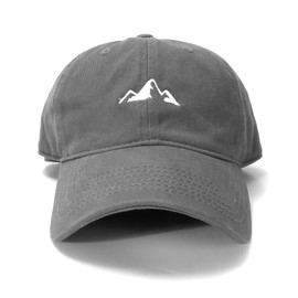 Eoslya Men's Baseball Cap - Mountain Embroidery Vintage Soft Cotton Adjustable Dad Hat, Breathable & Comfortable for Outdoor Sports Hiking Fishing Camping Gray