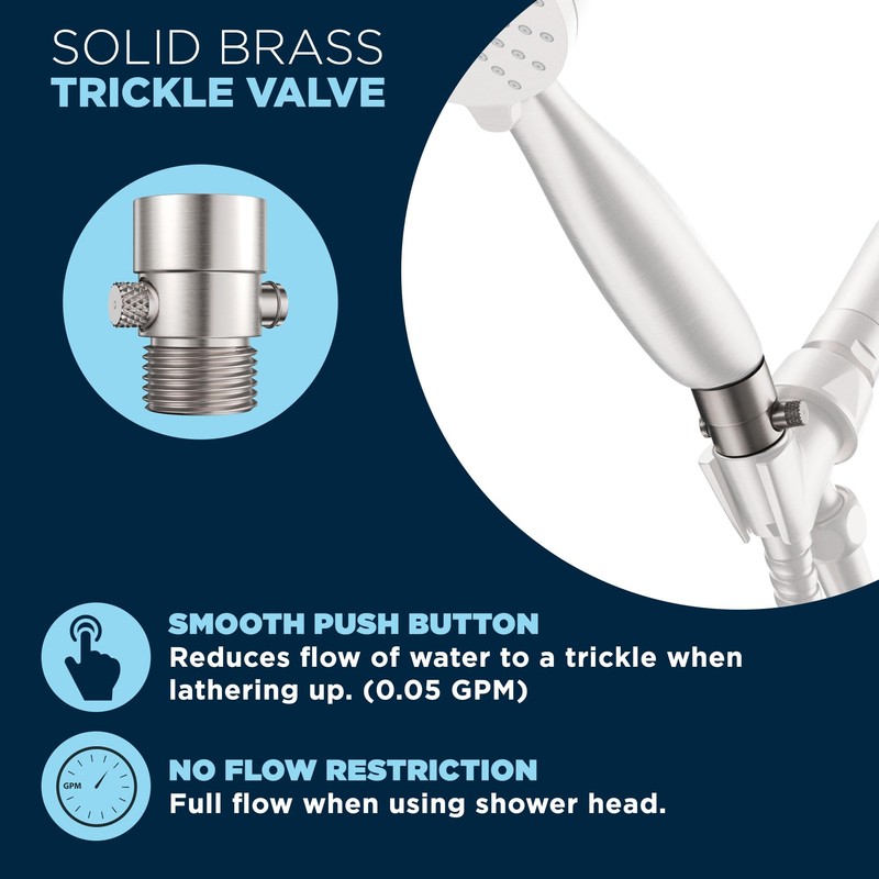 HammerHead Showers® All Metal Shower Head Shut Off Valve -