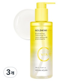 Holika Holika Gold Kiwi Vita C Plus Brightening Cleansing Oil, 3 Pieces, 200ml / 홀리카홀리카 골드키위 비타C 플러스 브라이트닝 클렌징 오일, 3개, 200ml