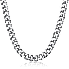 Teegxddy Cuban chain necklace for men and women, 1.6-6 mm, stainless steel jewellery, trend steel / gold plated, length: 50 - 80 cm, Stainless Steel