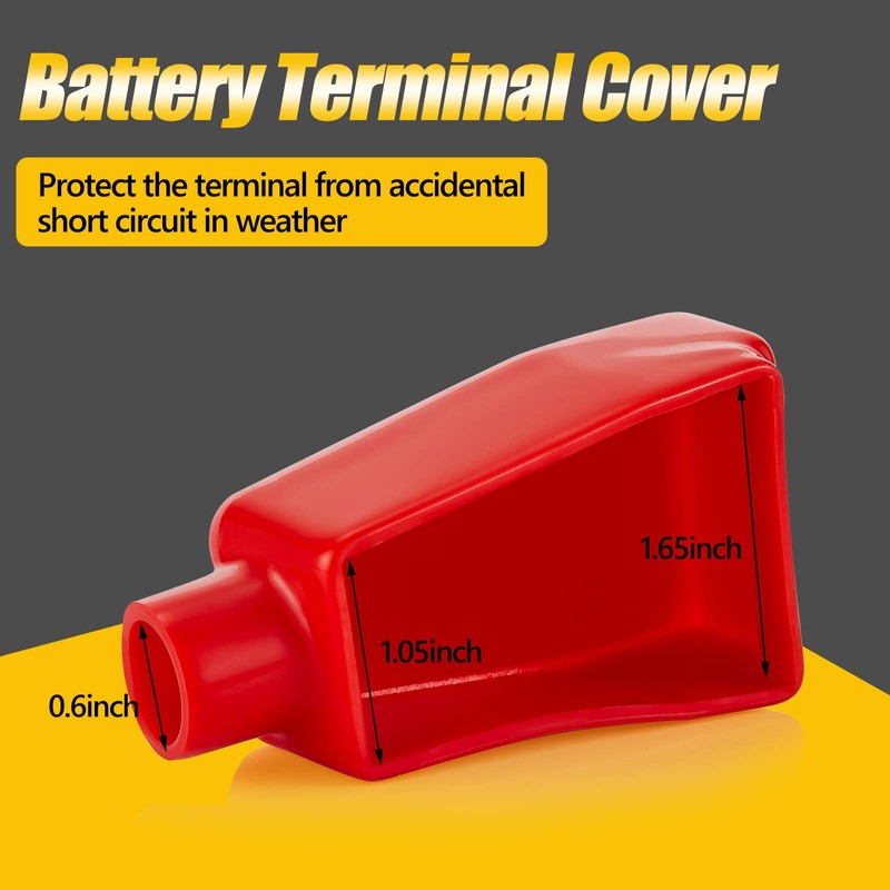 6 Pieces Battery Terminal Covers Battery Terminal Insulating Protector Positive