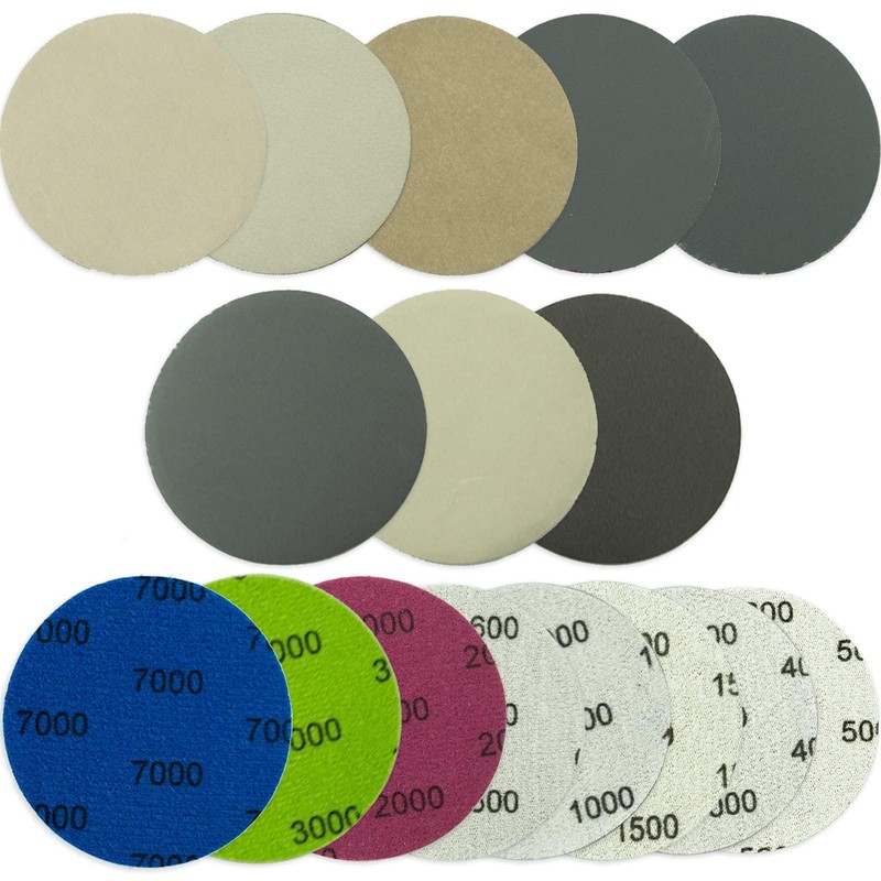 40PCS 75mm Round Sanding Discs, Hook and Loop 600/1000/1500/2000/3000/4000/5000/7000 Mixed