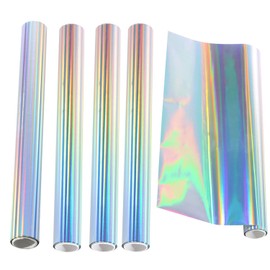 5Pcs 7.6inch x 16.4ft (19.3cmx5m) Toner Reactive Foil，Foil Paper for Toner Foiling Foil by Laser Printer and Laminator, for Scrapbooking Paper Crafts （Laser Silver）