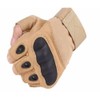 Tactical Fingerless Motorcycle Hard Knuckle Half Finger Gloves (Dark Tan)
