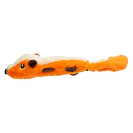 JACK AND VANILLA Langlebiges, weiches, interaktives Hunde- oder Katzenspielzeug „Orange Fox“ mit integrierter Pfeife, ideal zum Spielen und Kuscheln, 24 cm, Orange