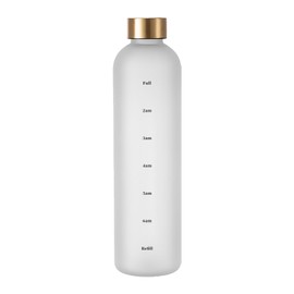 Water Bottle 1 Liter Water Bottle with Time Marker Water Bottle Exercise Water Bottle Graduated Outdoor Water Bottle Time Marker Bottle Plastic Sports Kids Adults Large Capacity Cute High Sealed