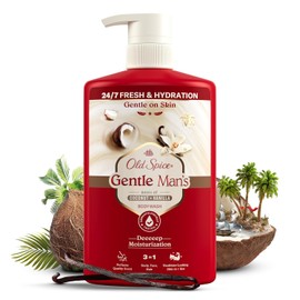 Old Spice Gentle Man's Coconut + Vanilla 3-in-1 Shower Gel & Shampoo for Men 800 ml, Body Hair Face Cleansing, 24/7 Freshness & Hydration, Gentle on Skin, Fragrance Quality, Fresh with Daily Use