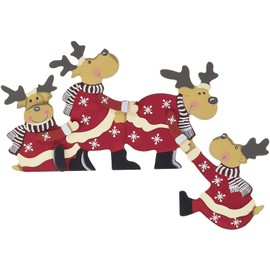 khevga Decorative Wood Hanging Reindeer Christmas Decoration for Door frame - christmas door decorations-decor