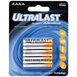 ULTRALAST ULA4AAA ULA4AAA AAA Alkaline Batteries, 4 pk, Multicolor