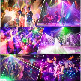 U`King 9-Eyes Laser Light DMX RGB Color-Mixing Strobe Stage Lighting Remote Control DJ