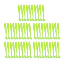 50PCS 5cm Fishing Lures Fishing Baits Fishing Soft Lures, Soft Plastic T Tail Grub Baits Fish Tackle Accessory Fishing Lures for Bass Salmon Trout Soft Lures (Fluorescent