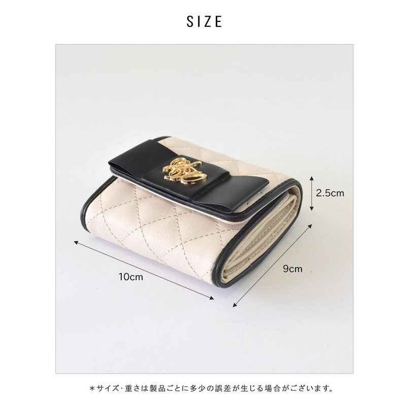 SecretDoor 333043-01 Black Trifold Wallet, Women's, Trifold Wallet, Compact Wallet,