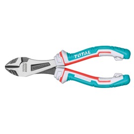 Total - Reinforced Wire Cutters | 30% More Cutting Strength | Chrome Vanadium | Drop Protection | Fibre Handle | Ideal for Construction & Mechanics, Blue, Standard, Metal