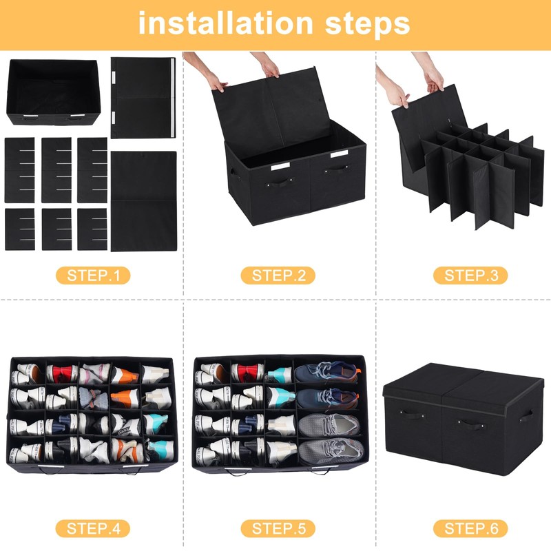 FBBABB Large Shoe Organizer for Closet Fits 20 Pairs, Shoe