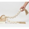 50" Long Ribbed Extra Large Wood Bead Garland with 2"