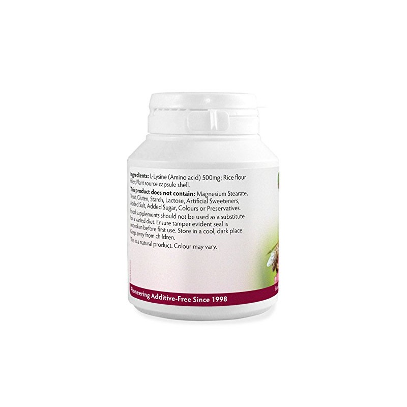 L-Lysine 500mg x 90 Capsules (No Magnesium Stearate)