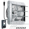 Hipoilk 10 Inch Shutter Exhaust Fan with Thermostat and Speed