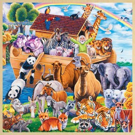 MasterPieces 48 Piece Fun Facts Jigsaw Puzzle for Kids - NoahÕs Ark Wood Puzzle - 12"x12"