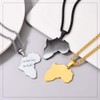 African Map Necklace Stainless Steel Chain Neckless for Men Jewelry